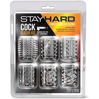 Stay Hard Cock Sleeve Kit 6 Pack - Clear