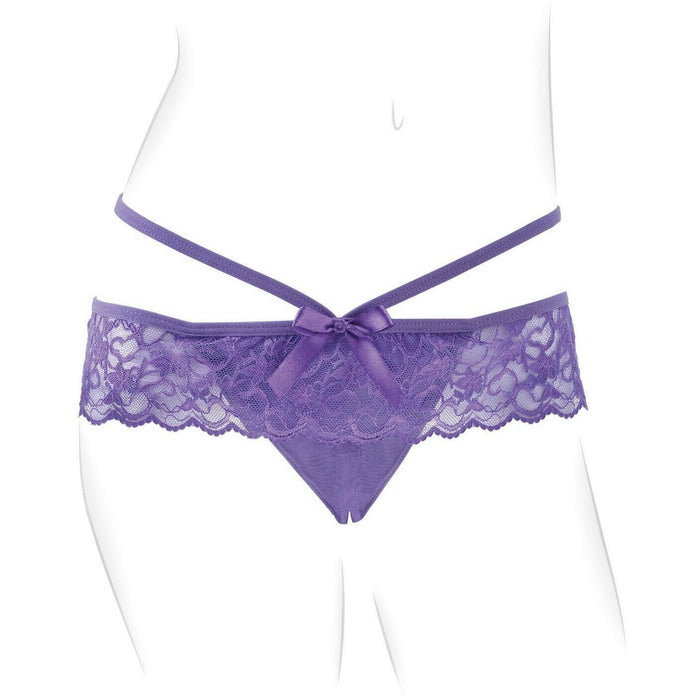 Fantasy for Her Crotchless Panty Thrill-Her - Purple