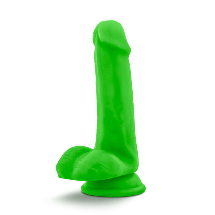 Neo 6" Dual Density Cock With Balls Dildo - Green