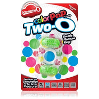 Color Pop Quickie Two-O Green - Double Pleasure Disposable Penis Ring