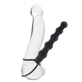 Silicone Love Rider Beaded Dual Penetrator - Black