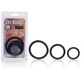Tri Rings Black - Male Cock Ring Set Sml / Med / Lrg
