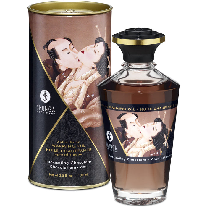 Shunga Aphrodisiac Warming Oil 3.5oz - Intoxicating Chocolate