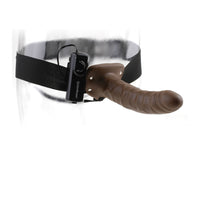 Fetish Fantasy 8" Vibrating Hollow Strap-On Brown