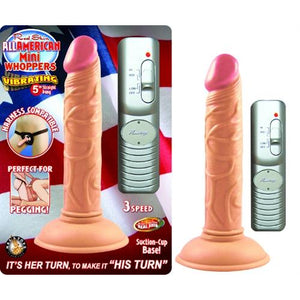 All American Mini Whoppers Vibrating 5" Straight Dong - Beige