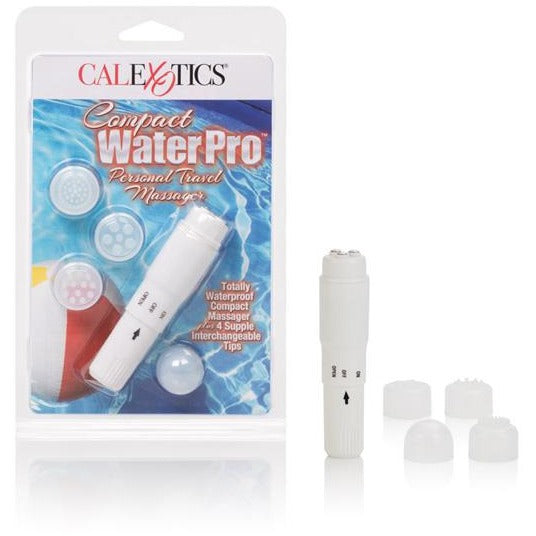 Compact Waterpro Personal Travel Massager With 4 Tips White