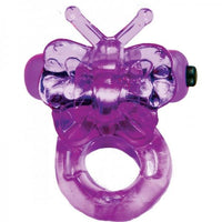 Purrfect Pet Buzzy Butterfly Cock Ring - Purple