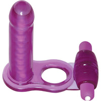 Dp Fantasy Ring Purple - Male Double Penetration Vibrating Penis Ring