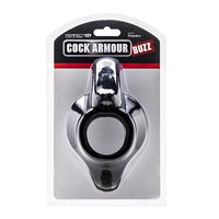 Perfect Fit Cock Armour Buzz Black - Male Vibrating Cock Ring