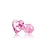 Glass Butt Plug Crystal Heart Pink Anal Probe