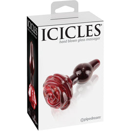 Icicles No. 76 Glass Butt Plug Red