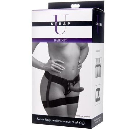 Bardot Elastic Strap-on Harness With Thigh Cuffs