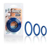 Tri Rings Blue - Male Cock Ring Set Sml / Med / Lrg