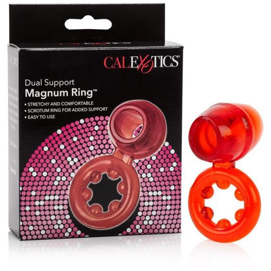 Dual Support Magnum Cock Ring - Red