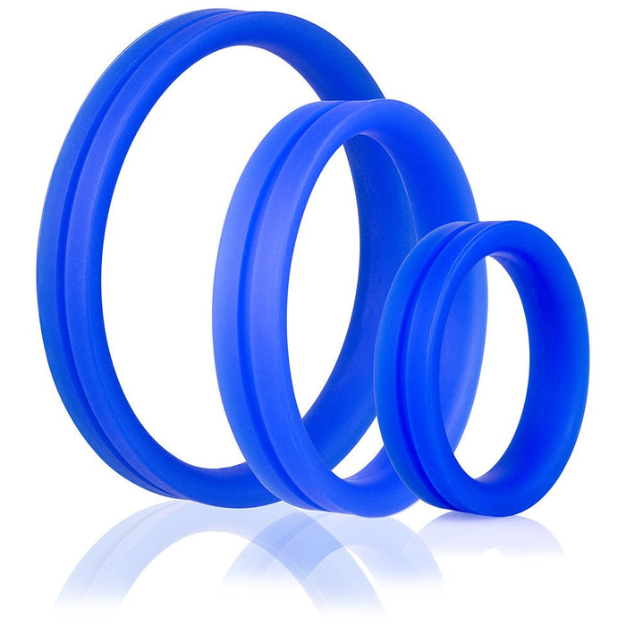 RingO Pro 3 Pack Blue - Male Cock Ring Set