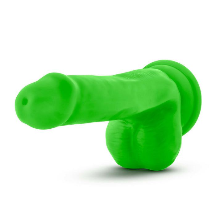 Neo 6" Dual Density Cock With Balls Dildo - Green