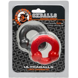Oxballs Ultraballs 2-Piece Cockring Set - Grey & Red