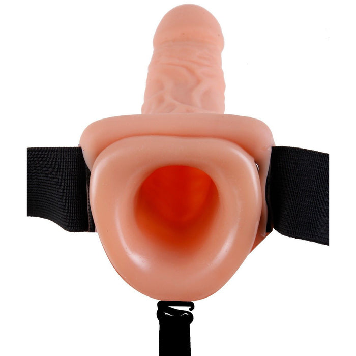 Fetish Fantasy 11" Hollow Strap-on With Balls - Beige