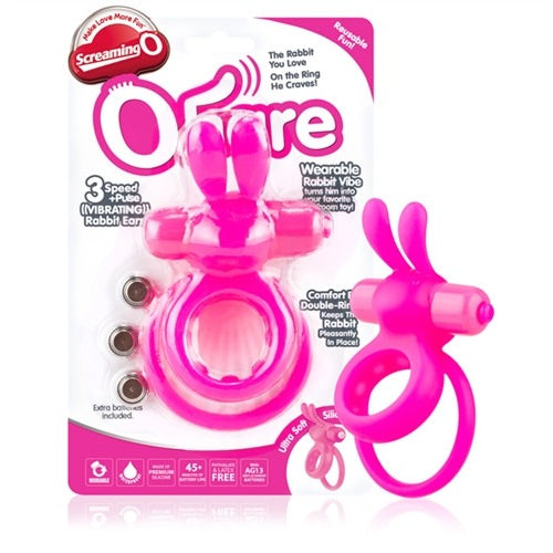 OHare Wearable Rabbit Silicone Vibrating Cock Ring Pink