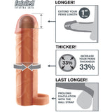 Fantasy X-Tensions Perfect 1" Male Extension With Ball Strap - Beige