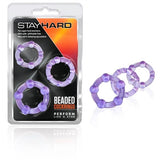 3 Pack Stay Hard Beaded Cock Ring Purple