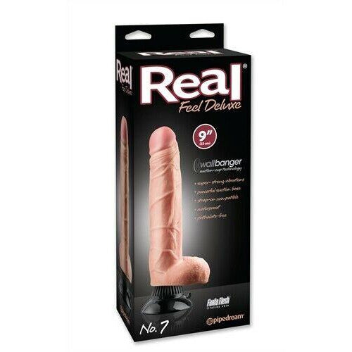 Real Feel Deluxe No 7 Wallbanger Vibrating Dildo Waterproof - Beige