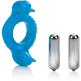 Double Dolphin Blue - Male Vibrating Cock Ring