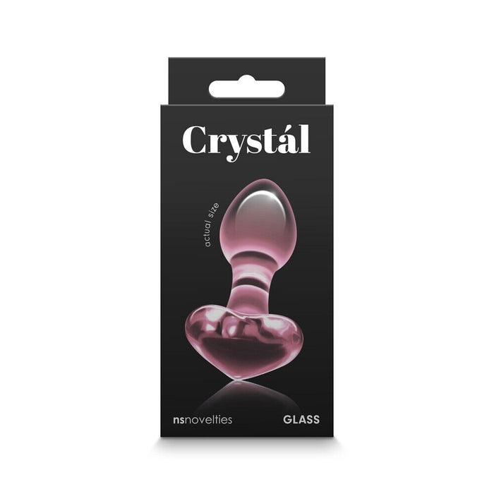 Glass Butt Plug Crystal Heart Pink Anal Probe