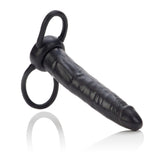 Accommodator Dual Penetrator Black - Cock Ring Vaginal Anal Dildo