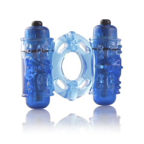 The O Wow! Double Wammy Assorted Colors - Male Vibrating Cock Ring