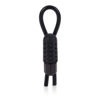 10 Function Vibrating Silicone Stud Lasso Black - Adjustable