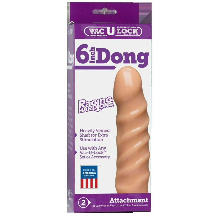 Vac-U-Lock Raging Hard-Ons 6" Dildo Dong - Beige