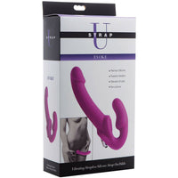 Evoke Vibrating Strapless Silicone Strap-on Dildo - Pink