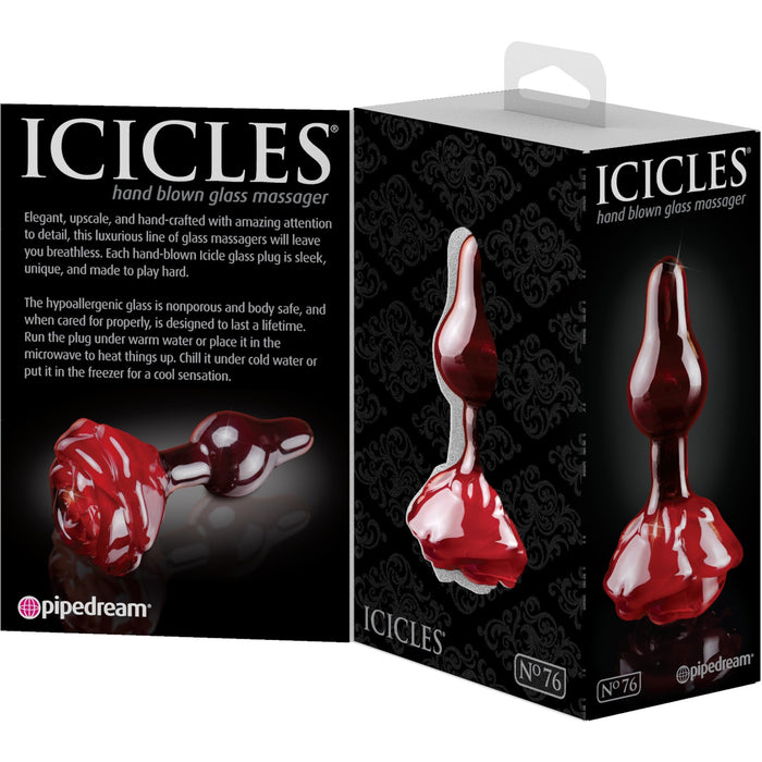 Icicles No. 76 Glass Butt Plug Red