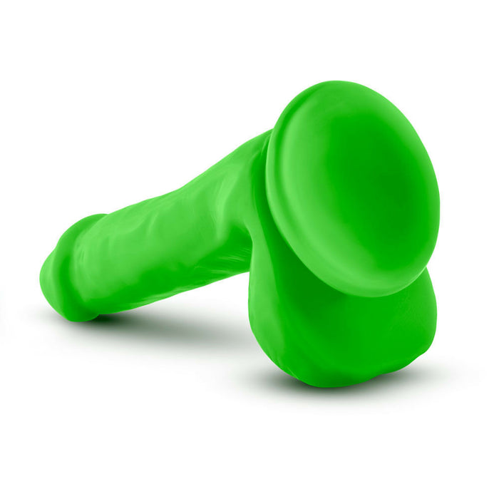 Neo 6" Dual Density Cock With Balls Dildo - Green