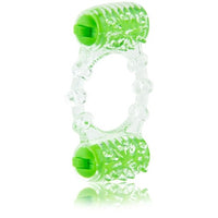 Color Pop Quickie Two-O Green - Double Pleasure Disposable Penis Ring