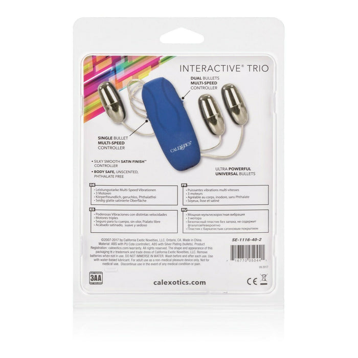 Interactive Bullets Interactive Trio Bullets Blue Triple Egg Vibrator — LibiHealth