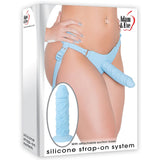 Adam and Eve Silicone Strap-on System Blue