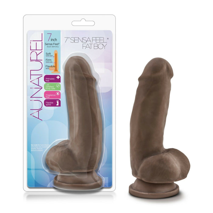 Au Naturel 7" Sensa Feel Fat Boy Brown - Realistic Dildo Dong