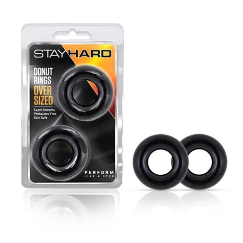 Stay Hard Donut Cock Rings Black - Oversized