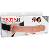 Fetish Fantasy 11" Hollow Strap-on With Balls - Beige