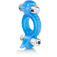 Double Dolphin Blue - Male Vibrating Cock Ring