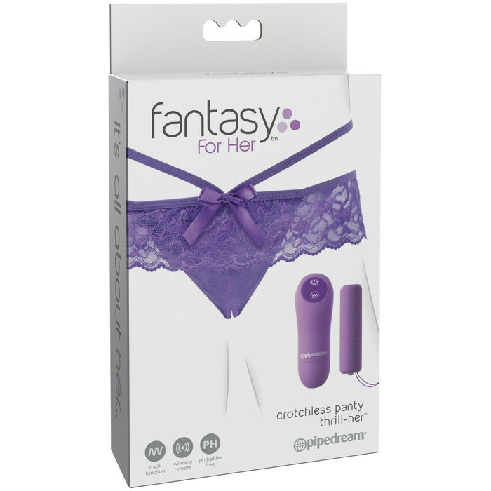 Fantasy for Her Crotchless Panty Thrill-Her - Purple