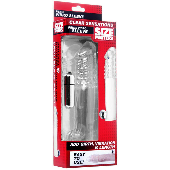 Size Matters Clear Sensations Penis Extender Vibro Sleeve with Bullet