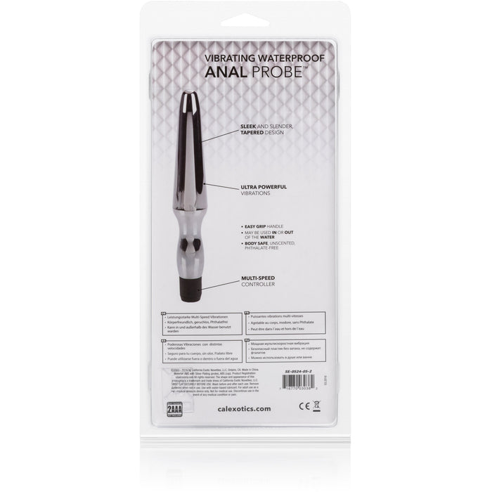 Vibrating Waterproof Anal Probe - Silver