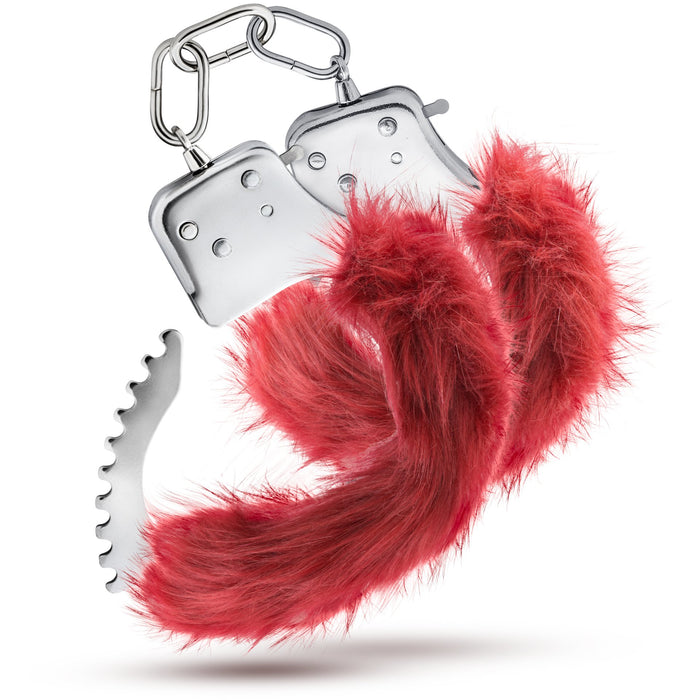 Temptasia Plush Fur Cuffs - Burgundy