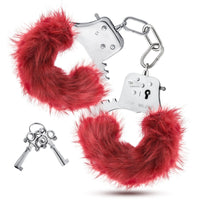 Temptasia Plush Fur Cuffs - Burgundy