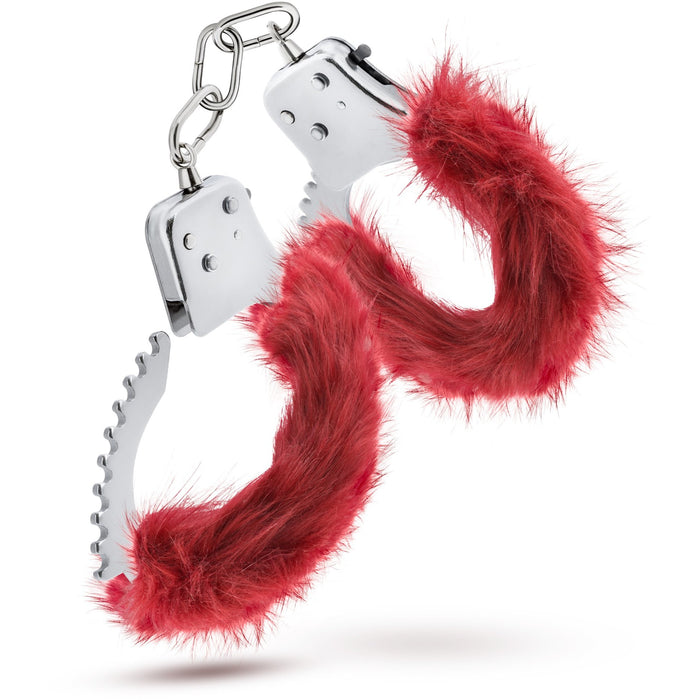 Temptasia Plush Fur Cuffs - Burgundy