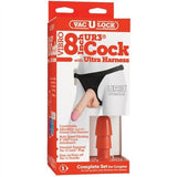Vac-U-Lock Vibro 8-Inch Ur3 Cock With Ultra Harness DJ1050-18