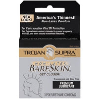 Trojan Supra Non-Latex Bareskin - 3 Pack TJ90220